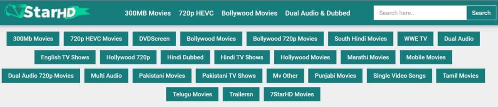 Categories of 7StarHD Movies